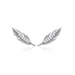 Boucles oreilles puces fantaisie plume argent maison de la bijouterie z5yvwz0