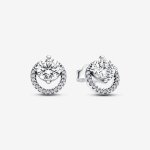 Boucles d'oreilles femme en argent sterling avec zircons pandora