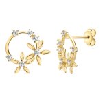 Boucles d'oreilles fleurs par so charm ; orne de cristaux swarovski ; bs2296 - dore