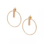 Boucles d'oreilles les interchangeables a54281 - croles strass pm or rose cristal les interchangeables ...