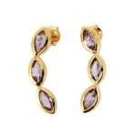 Boucles d'oreilles kosma kira bes22978 - sam - mtal dor & amthyste femme