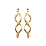Boucles d'oreilles pendantes torsadées plaqué or maison de la bijouterie y364u00 Boucles d'oreilles pendantes torsadées plaqué or maison de la bijouterie y364u00