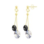 Boucles d'oreilles par so charm ; orne de cristaux swarovski ; bs4413 - se038 - dore - iris - sini