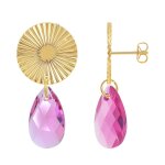 Boucles d'oreilles par so charm ; orne de cristaux swarovski ; bs4415 - se042 - dore - rose