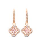 Boucles d'oreilles swarovski 5516477 - boucles d'oreilles mtal rose pierres sertis blanc femme