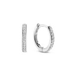 Boucles d'oreilles ti sento - 7812zi argent rhodi anneaux et pavage