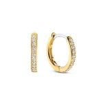 Boucles d'oreilles ti sento - 7812zy argent dor anneaux et pavage
