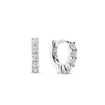 Boucles d'oreilles ti sento - 7955zi argent rhodi anneaux et pavage