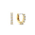 Boucles d'oreilles ti sento - 7955zy argent dor anneaux et pavage