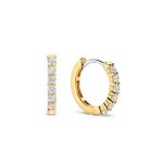 Boucles d'oreilles ti sento - 7957zy argent dor� anneaux et pavage