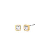 Boucles d'oreilles ti sento - 7967zy argent doré et oxydes carrés Boucles d'oreilles ti sento - 7967zy argent doré et oxydes carrés