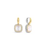 Boucles d'oreilles ti sento - 7968mw argent dor� doubl� nacre carr� et oxydes de zirconium