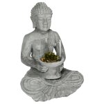 Bouddha en ciment avec bougie h415