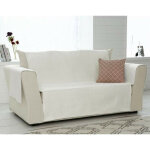Protge canap universels aspect velours grain190 x 200 - blanc cru