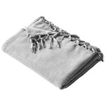 Boutis, plaid ou jet de canap uni en coton orion - gris