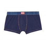 Boxer damien siglé ceinture élastique bleu en coton Boxer damien siglé ceinture élastique bleu en coton