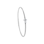 Bracelet acier motif croix avec diamant noir 1 mm