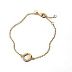 Bracelet cercle pav de forme organique & perle de culture d'eau douce traite