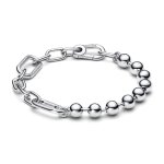 Bracelet cha�ne sph�re m�tallique et link argent pandora me
