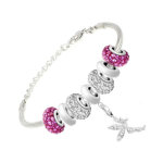 Bracelet de charms perles en acier sc crystal