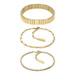 Bracelet femme calvin klein bijoux ck stacked - 35000838 acier doré Bracelet femme calvin klein bijoux ck stacked - 35000838 acier doré