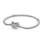 Bracelet femme pandora moments maille serpent & fermoir papillon - argent