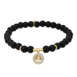 Bracelet femme so charm - b4180 - noir - dore - bracelet arbre de vie