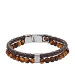 Bracelet fossil vintage casual jf03118040 - acier marron fossil bijoux