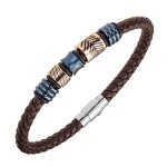 Bracelet homme all blacks bijoux - 682385 acier, cuir couleur marron, multicolore