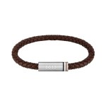 Bracelet homme boss bijoux ares single - 1580623 cuir, acier argent Bracelet homme boss bijoux ares single - 1580623 cuir, acier argent