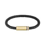 Bracelet homme boss bijoux ares single - 1580624 cuir, acier doré Bracelet homme boss bijoux ares single - 1580624 cuir, acier doré