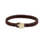 Bracelet homme boss bijoux seal - 1580667m cuir, acier doré Bracelet homme boss bijoux seal - 1580667m cuir, acier doré