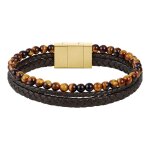 Bracelet homme boss bijoux sphere mixed - 1580787 acier, cuir argent, marron Bracelet homme boss bijoux sphere mixed - 1580787 acier, cuir argent, marron