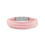 Bracelet homme malibu rose en acier argent�