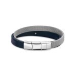 Bracelet homme police bijoux hardware - cuir bleu Bracelet homme police bijoux hardware - cuir bleu