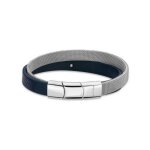 Bracelet homme police bijoux hardware - cuir bleu Bracelet homme police bijoux hardware - cuir bleu