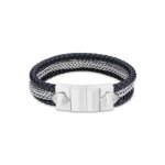 Bracelet homme police bijoux lance - cuir bleu Bracelet homme police bijoux lance - cuir bleu