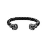 Bracelet homme police bijoux tribal edge - cuir noir Bracelet homme police bijoux tribal edge - cuir noir