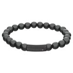 Bracelet homme tommy hilfiger beads - 2790581 acier noir ajustable circonference interieure : 180mm