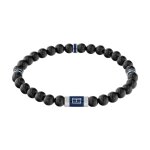 Bracelet homme tommy hilfiger beaded - 2790323 acier, bois noir