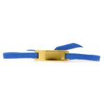 Bracelet les interchangeables a55532 - plaque ruban lisse strasse bleu or jauneles interchangeables