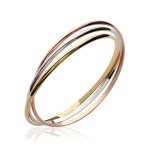 Bracelet jonc femme plaqu or tricolore maison de la bijouterie u0563666