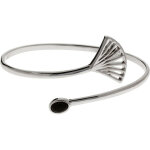 Bracelet jonc kosma paris - collection arielle argenté & onyx noir Bracelet jonc kosma paris - collection arielle argenté & onyx noir