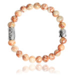 Bracelet lauren steven design ml075 - bracelet en pierre naturelle jaspe marbré beige lauren steven Bracelet lauren steven design ml075 - bracelet en pierre naturelle jaspe marbré beige lauren steven