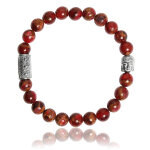 Bracelet lauren steven design ml076 - bracelet en pierre naturelle jaspe rouge lauren steven