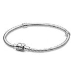Bracelet pandora moments 598816c00 maille serpent fermoir barillet