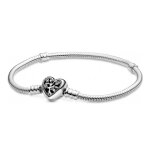Bracelet maille serpent fermoir c?ur arbre de vie fête des mères - argent Bracelet maille serpent fermoir c?ur arbre de vie fête des mères - argent