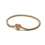 Bracelet maille serpent fermoir c?ur de l'infini scintillant