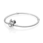 Bracelet maille serpent fermoir disney pandora moments pav minnie disney x pandora