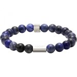 Bracelet rochet b286012 - zen perles lapis lazuli acier moleté rochet Bracelet rochet b286012 - zen perles lapis lazuli acier moleté rochet